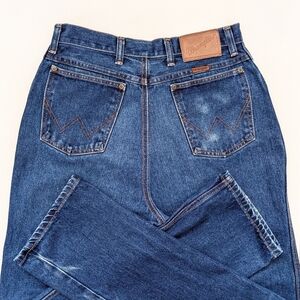 29x33 Vintage Wrangler Jeans USA Ultra High Waisted Rise Straight Leg 80s Horse